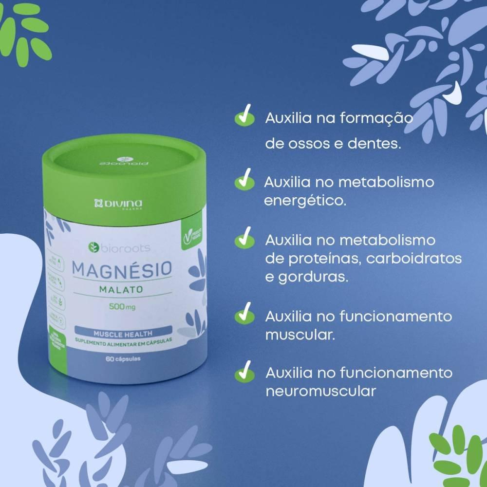 Suplemento Alimentar Bioroots Magnésio 500mg 60 Cápsulas - 3