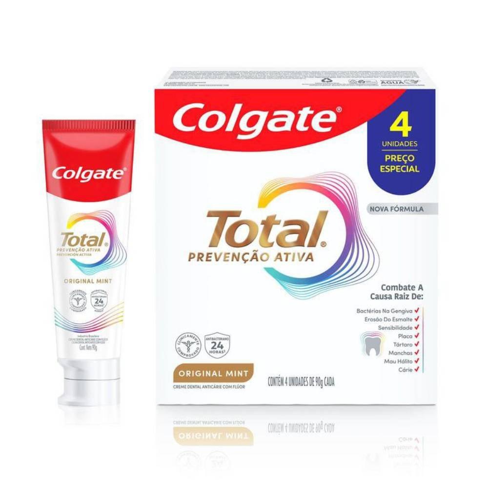 Kit Creme Dental Colgate Total Original Mint 4 Unidades 90g Cada - 1