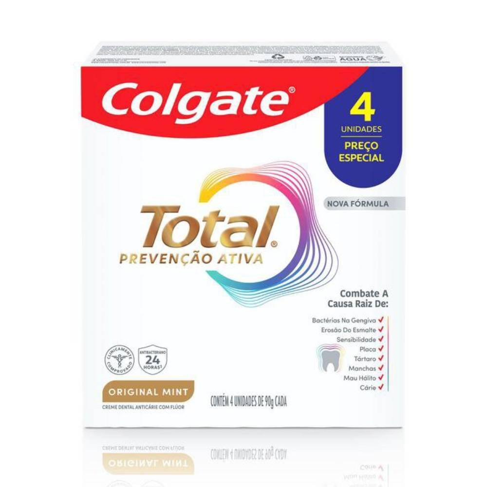 Kit Creme Dental Colgate Total Original Mint 4 Unidades 90g Cada - 2