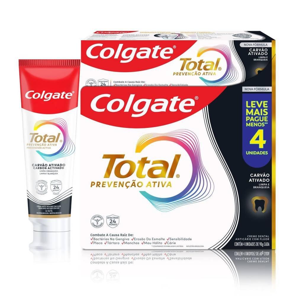 Kit Colgate Total Carvão 4 Unidades 90g Cada - 4