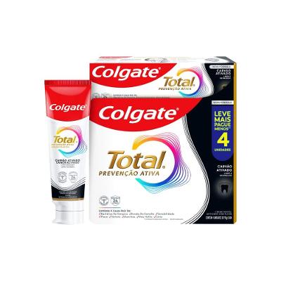 Kit Colgate Total Carvão 4 Unidades 90g Cada