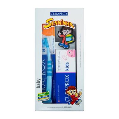Kit Creme Dental + Escova Dental Infantil Curaprox Senninha Baby