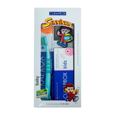 Kit Creme Dental + Escova Dental Infantil Curaprox Senninha Baby