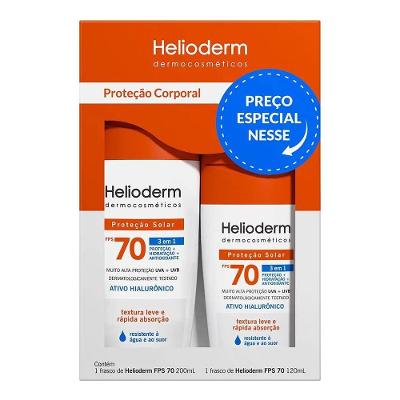 Kit Helioderm Protetor Solar Corporal Fps 70 200+120ml