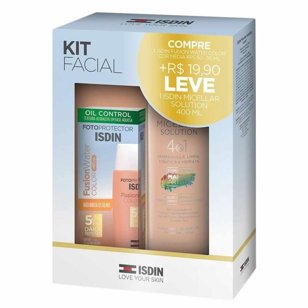 Kit Isdin Protetor Solar Facial Fusion Water Média Fps60 50ml + Água Micelar 400ml - 1