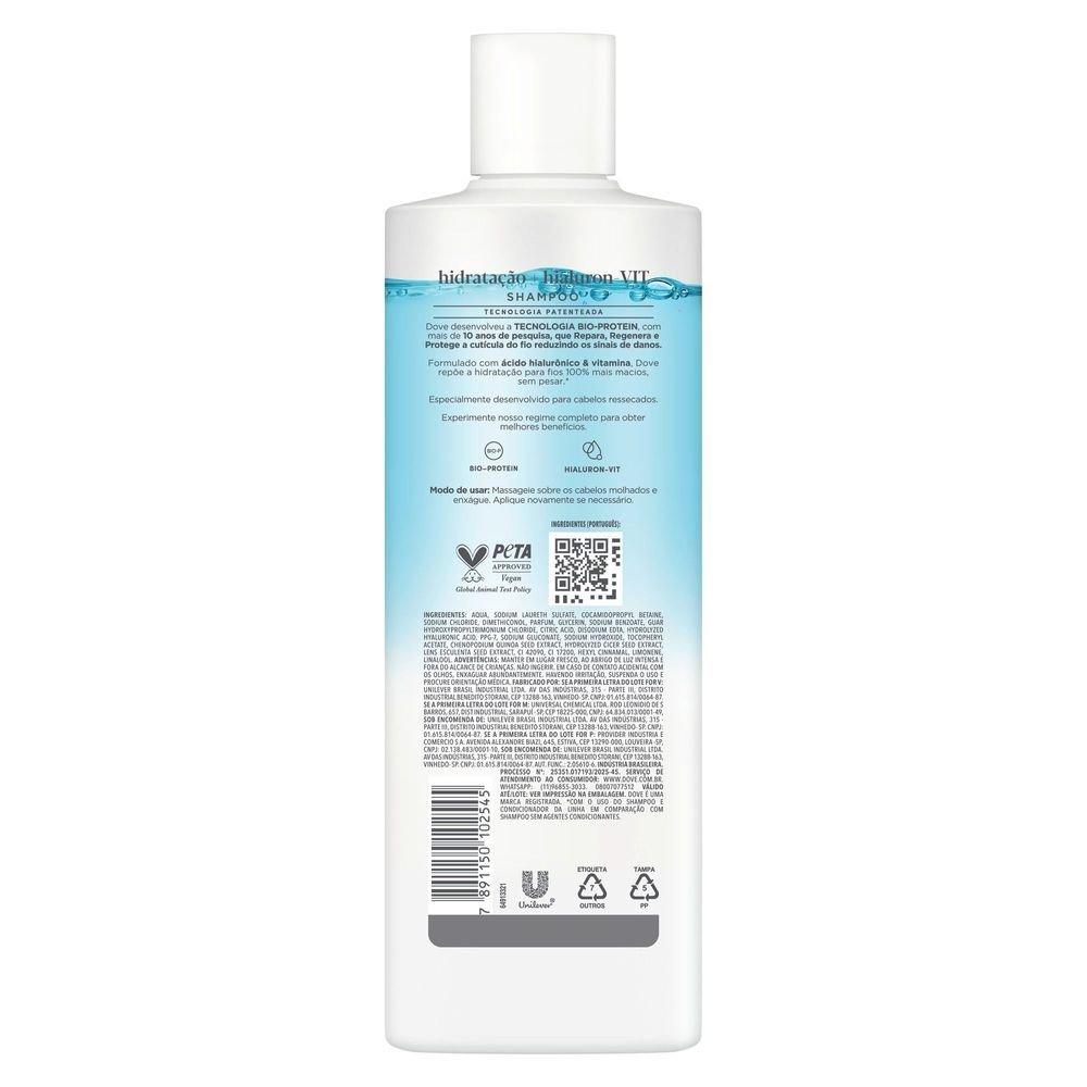Shampoo Dove Hidratação Hialuron-vit Expert Em Danos 370ml - 3