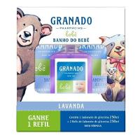 Kit Granado Bebê Lavanda Glicerina Sabonete Infantil 250ml + 2 Refis 250ml - 1