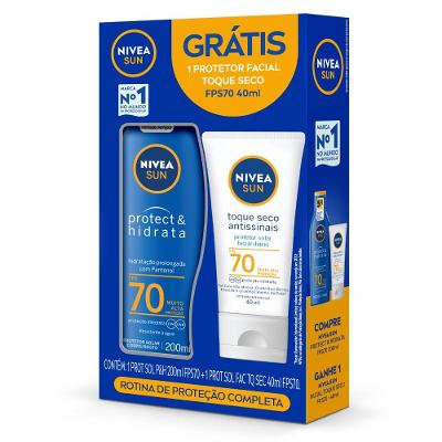 Kit Nivea Sun Protetor Solar Corporal Fps70 200ml + Facial Fps70 40ml