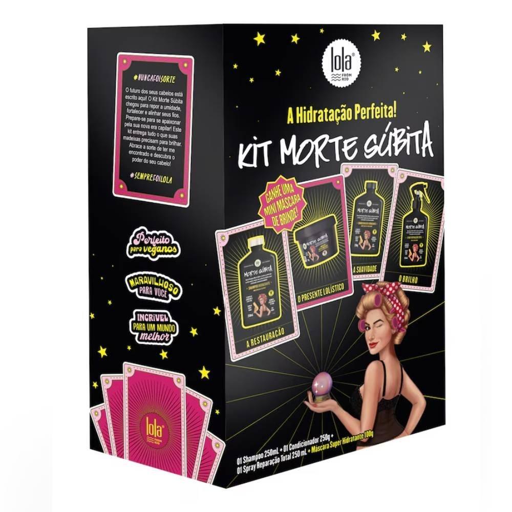 Kit Lola Morte Súbita Shampoo 250ml + Condicionador 250g + Spray Reparação 250ml + Máscara 100g - 2