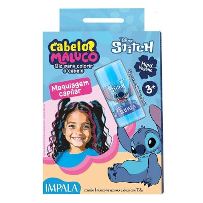 Giz Infantil Para Colorir Cabelos Impala Cabelo Maluco Stitch Azul 7,3g
