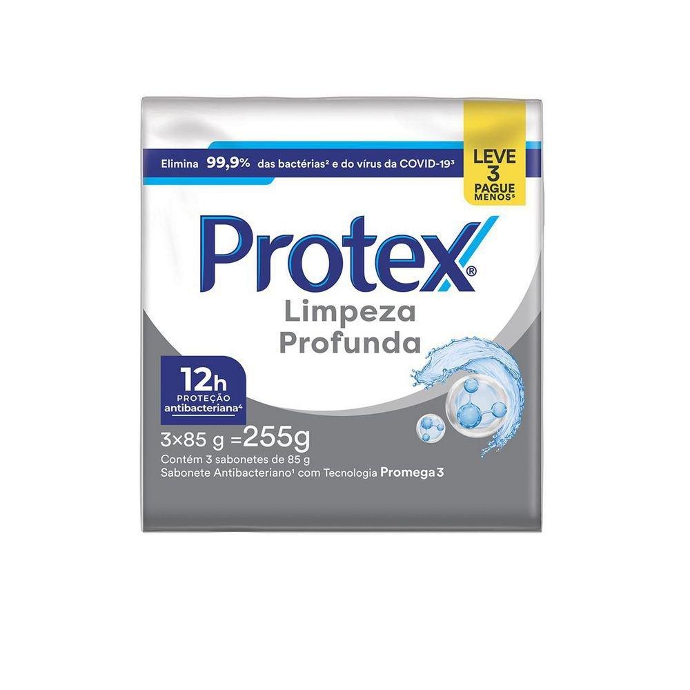 Kit Sabonete Em Barra Protex Limpeza Profunda 3 Unidades 85g Cada - 1