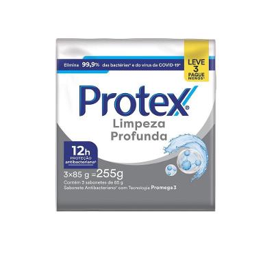 Kit Sabonete Em Barra Protex Limpeza Profunda 3 Unidades 85g Cada