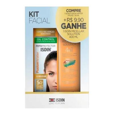 Kit Isdin Protetor Solar Facial Fusion Water Fps60 50ml + Água Micelar 400ml