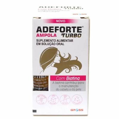 Suplemento Alimentar Adeforte Turbo Ampola 3ml + Ampola Biotina 3ml