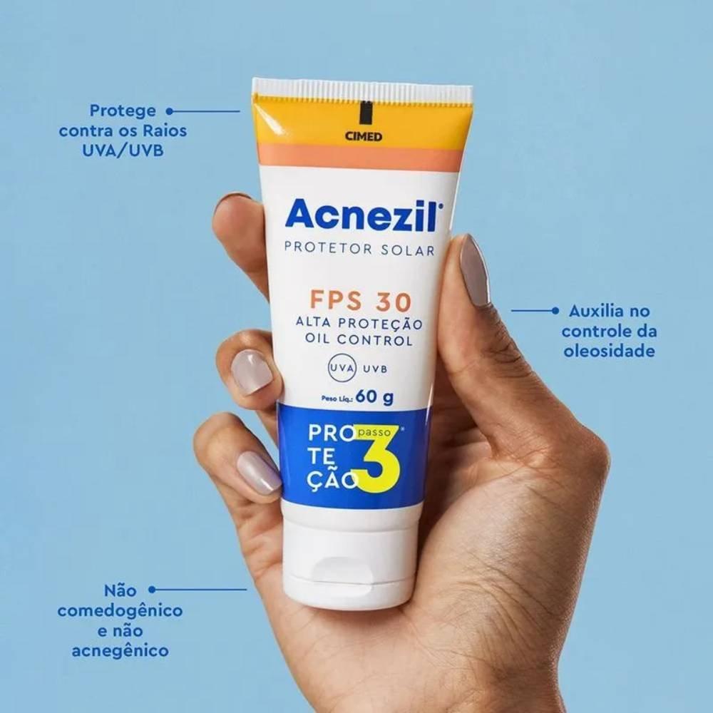 Protetor Solar Facial Controle Da Oleosidade Acnezil Fps 30 60g - 2