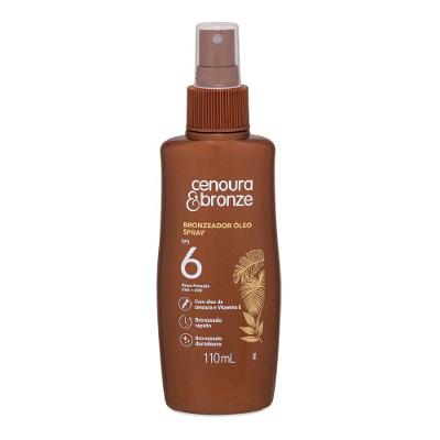 Óleo Bronzeador Spray Corporal Cenoura E Bronze Fps6 110ml