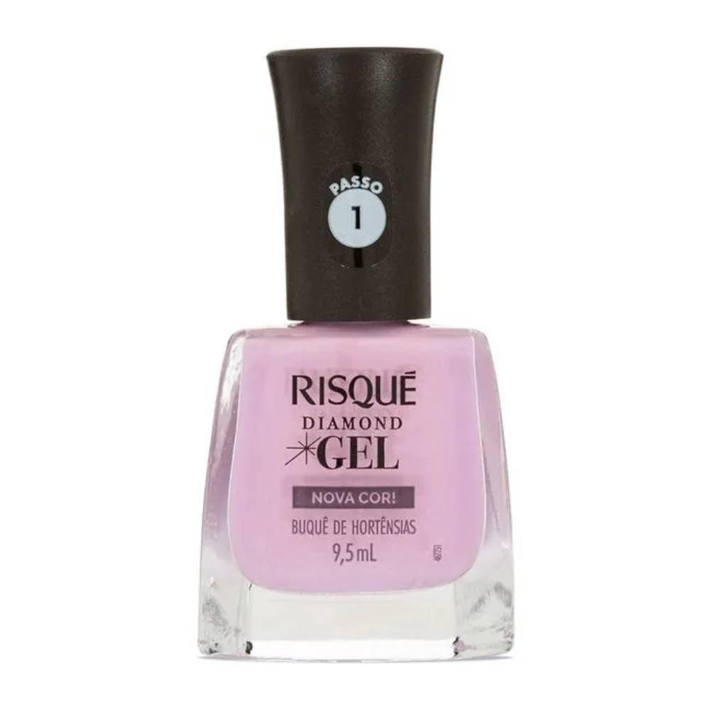 Esmalte Risqué Lilás Diamond Gel Buquê De Hotênsias Cremoso 9,5ml - 1