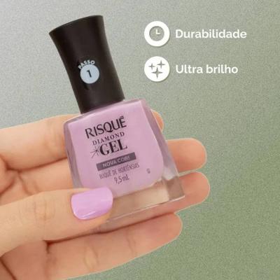 Esmalte Risqué Diamond Gel Buquê De Hortênsias Cremoso 9,5ml