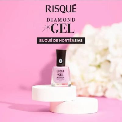Esmalte Risqué Lilás Diamond Gel Buquê De Hotênsias Cremoso 9,5ml