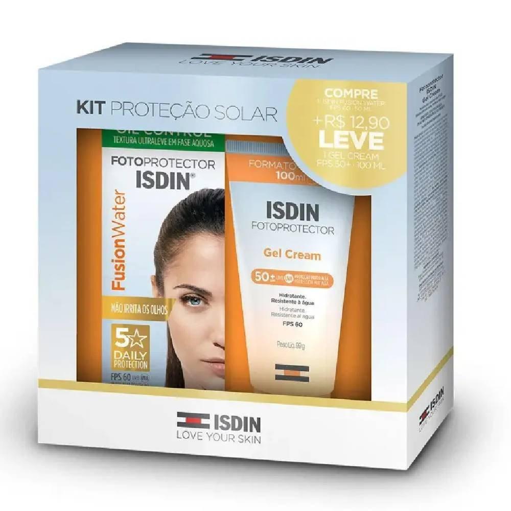 Kit Isdin Protetor Solar Facial Fusion Water Fps60 50ml + Gel Cream Fps60 99g - 1