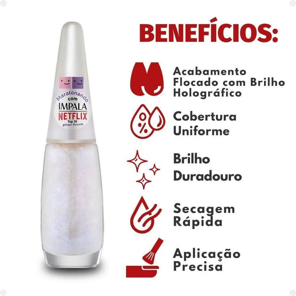 Esmalte Impala Netflix Glitter Flocado Top 10 7,5ml - 2