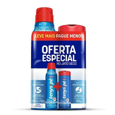 Kit Desodorante Para Os Pés Tenys Pé Original Jato Seco 92g + Pó 100g