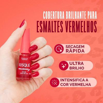 Esmalte Intensificador De Vermelho Risqué & Chilli Beans Dá Um Grau Na Cor 8ml
