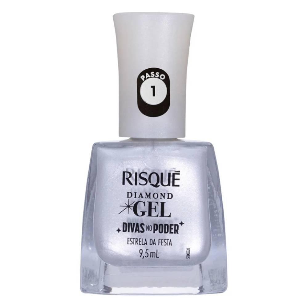 Esmalte Risqué Diamond Gel Divas No Poder Estrela Da Festa Metálico 9,5ml - 1