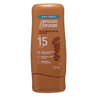Loção Bronzeadora Cenoura E Bronze Com Cor Fps15 110ml