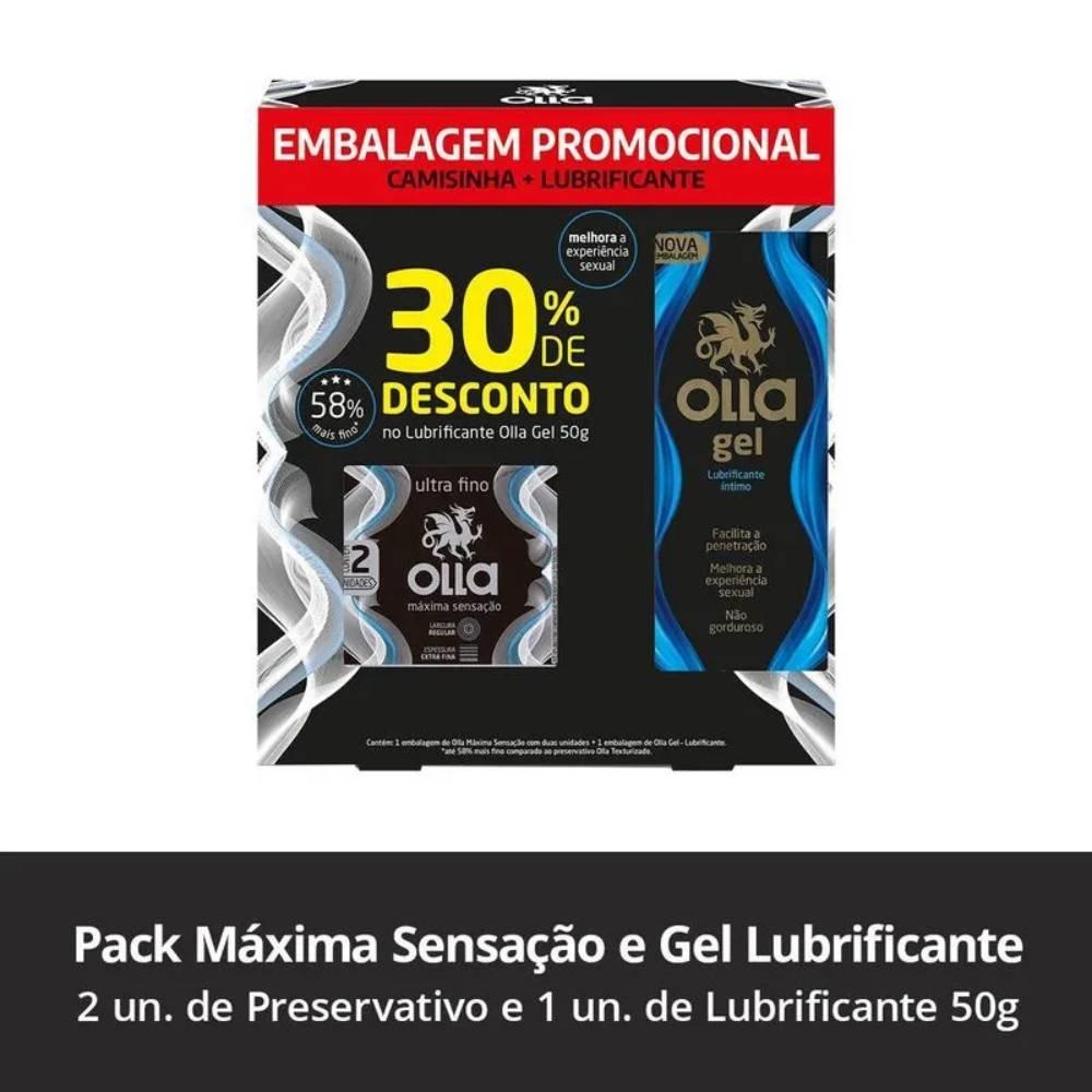 Kit Olla Preservativo Máxima Sensação 2 Unidades + Lubrificante Íntimo 50g - 2