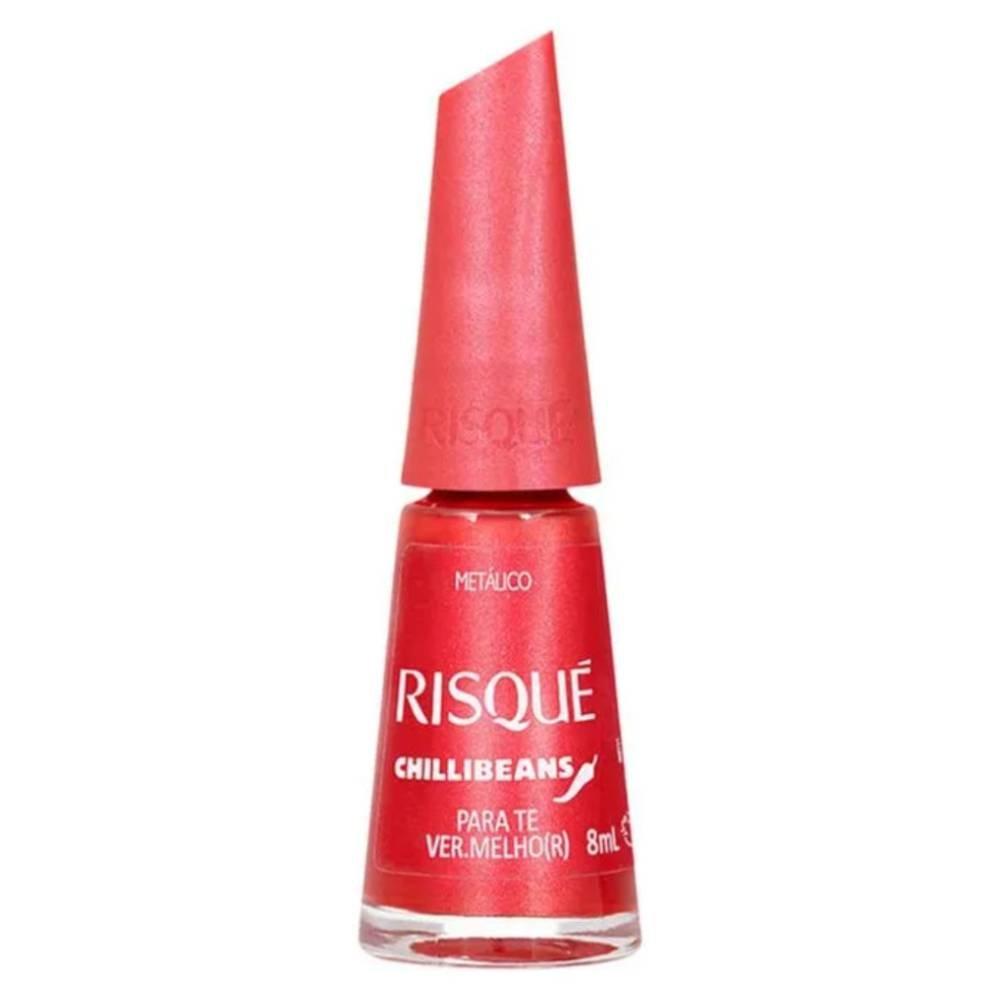 Esmalte Vermelho Risqué & Chilli Beans Para Te Vermelhor Metálico 8ml - 1