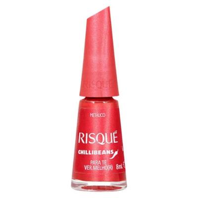 Esmalte Vermelho Risqué & Chilli Beans Para Te Vermelhor Metálico 8ml