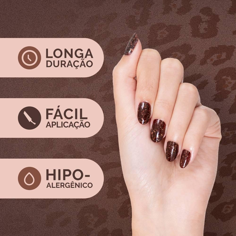 Esmalte Marrom Risqué & Chilli Beans A Onça Que Habita Em Mim Efeito 8ml - 3