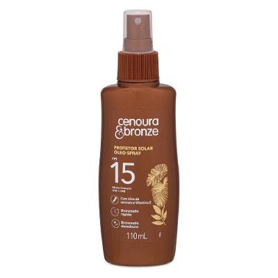 Protetor Solar Corporal Cenoura E Bronze Óleo Spray Fps15 110ml