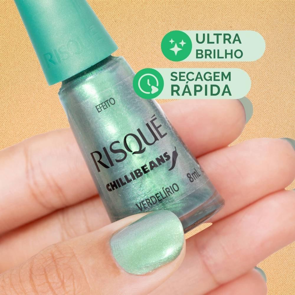 Esmalte Verde Água Risqué & Chilli Beans Verdelírio Efeito 8ml - 2