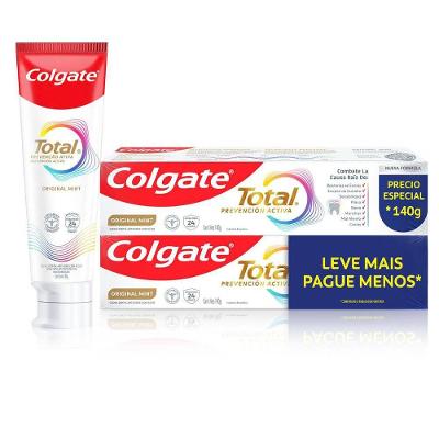 Kit Creme Dental Colgate Total Original Mint 2 Unidades 140g Cada