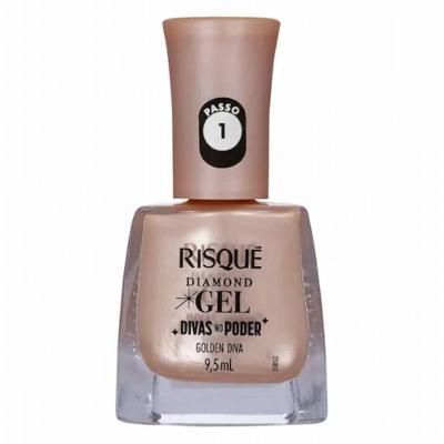 Esmalte Risqué Diamond Gel Divas No Poder Golden Diva Metálico 9,5ml