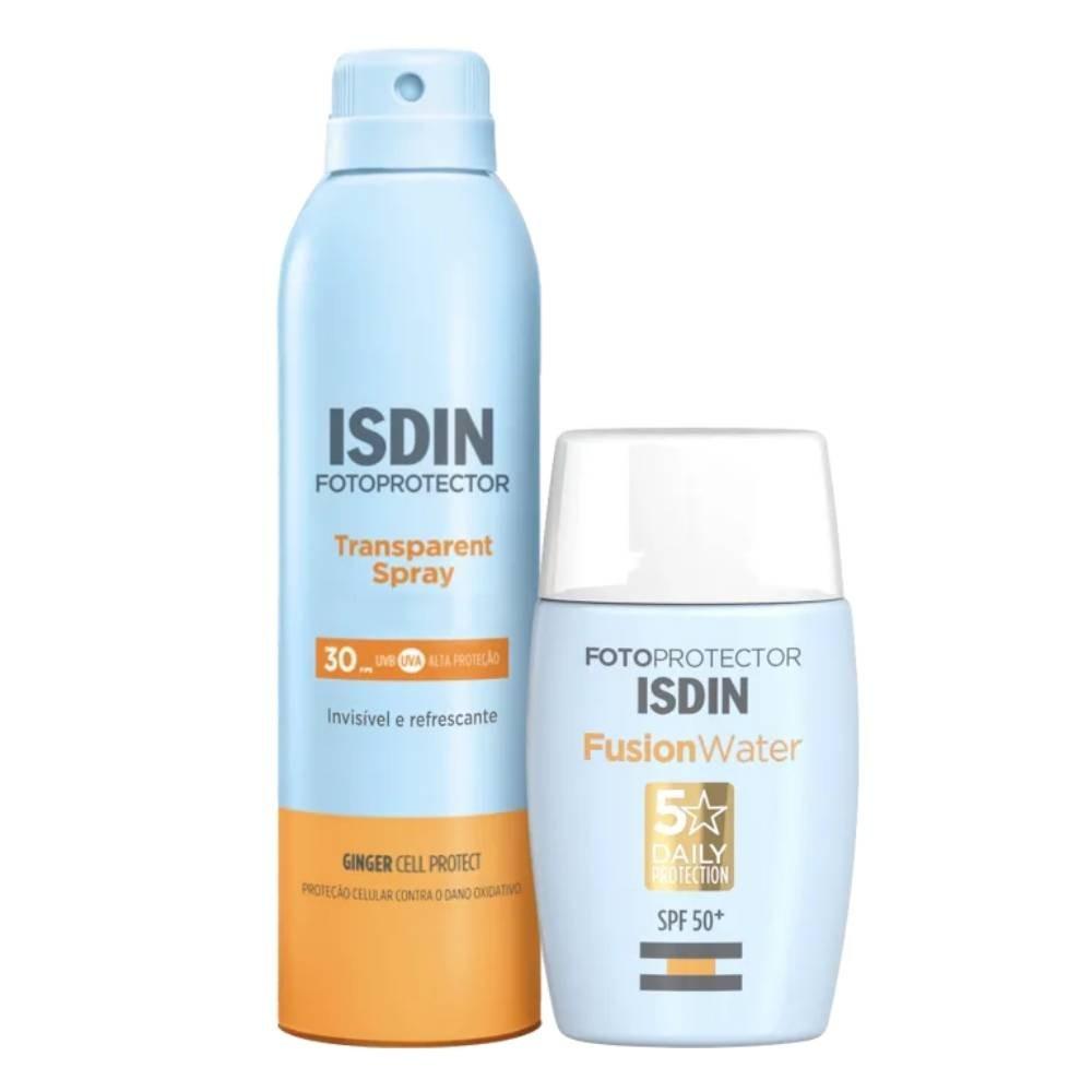 Kit Isdin Protetor Solar Facial Fusion Water Fps60 30ml + Transparent Spray Fps30 250ml - 1