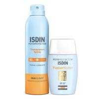Kit Isdin Protetor Solar Facial Fusion Water Fps60 30ml + Transparent Spray Fps30 250ml - 1
