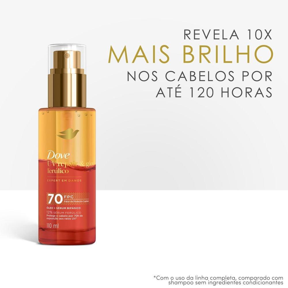 Óleo E Sérum Capilar Bifásico Dove Uv Repair & Glow Ferúlico 110ml - 4
