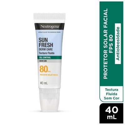 Protetor Solar Facial Neutrogena Sun Fresh Derm Care Fluido Sem Cor Fps80 40ml