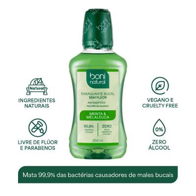 Enxaguante Bucal Boni Natural Menta E Melaleuca 250ml