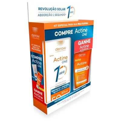 Kit Actine Protetor Solar Facial One Fps50 40g + Gel De Limpeza Facial 40g