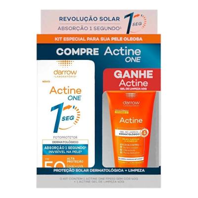 Kit Actine Protetor Solar Facial One Fps50 40g + Gel De Limpeza Facial 40g
