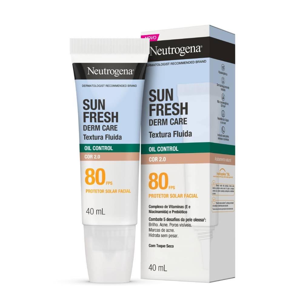 Protetor Solar Facial Neutrogena Sun Fresh Derm Care Fluido Cor 2.0 Fps80 40ml - 4
