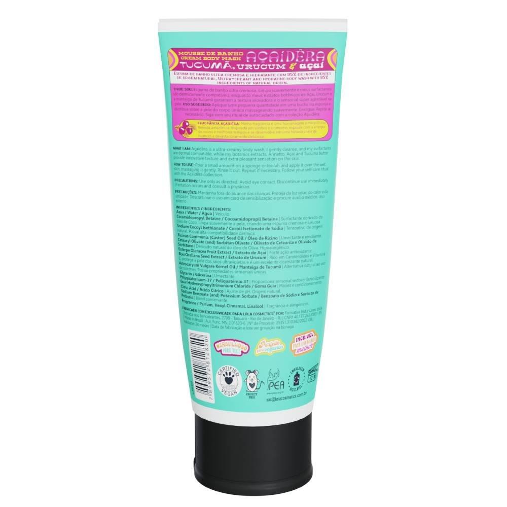 Sabonete Líquido Corporal Mousse De Banho Lola Cosmetics Açaídêra 200ml - 2