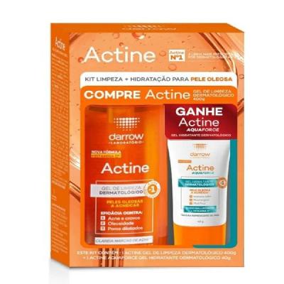 Kit Actine Gel De Limpeza 400g + Gel Hidratante Aquaforce 40g