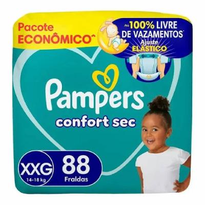 Fralda Pampers Confortsec Max Xxg Com 88 Unidades
