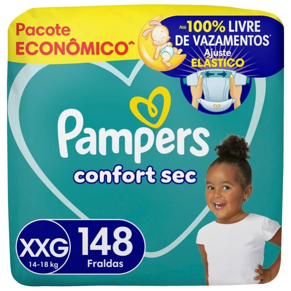 Fralda Pampers Confort Sec Tamanho Xxg 148 Unidades - 1