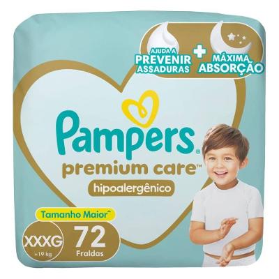  Fralda Pampers Premium Care Xxxg 72 Unidades